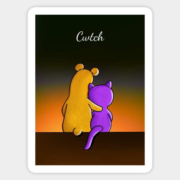 Plum & Custard - Cwtch Sticker by GarryVaux